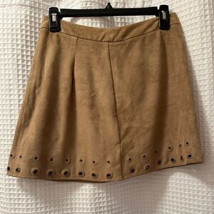 Tan Suede Mini Skirt- Express, size 2